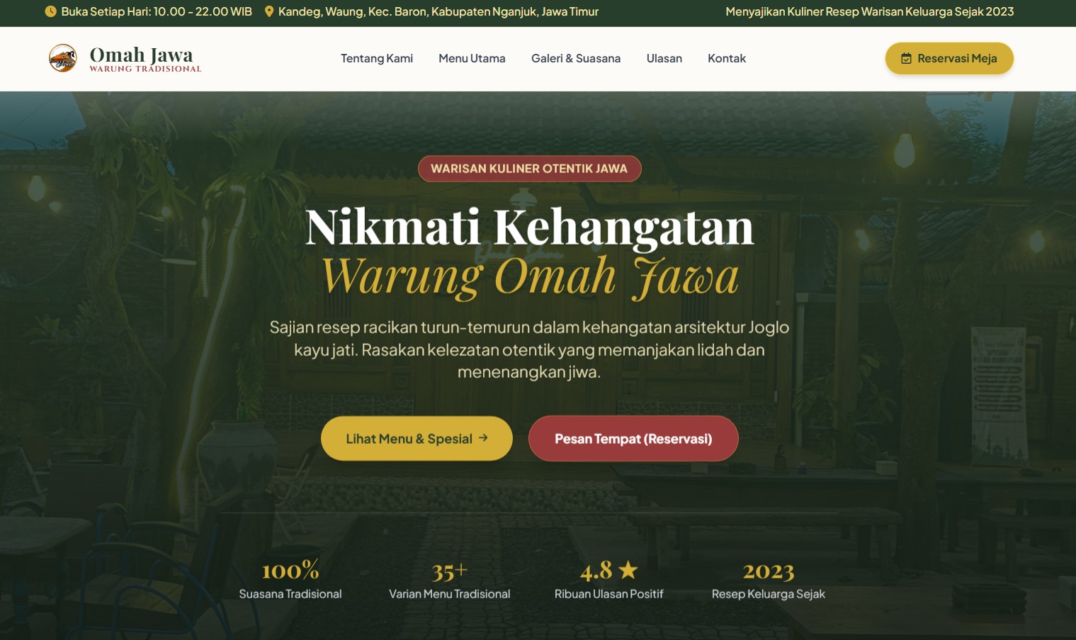 Tampilan Company Profile Omah Jawa